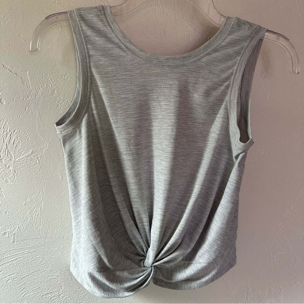 Old Navy Girl’s Tank Top - GUC - L(10-12)- Grey - knot detail middle front